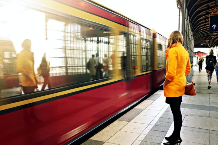 Taking the train to commute to work